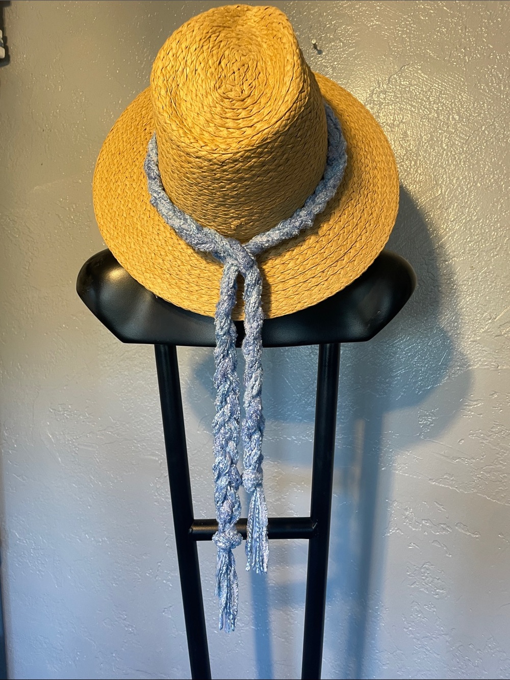 Hand dyed yarns, braided hat band/ neck wrap
